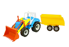 Игрушка Трактор с ковшом и прицепом 66 см пластик Орион  242