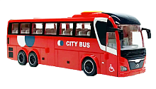 Игрушка Автобус Tour Bus Красный двери открываются+свет+звук 28 см  WY1107В