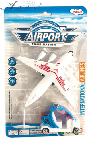 Игрушка Набор Аэропорт, самолет с машинами пластиковый 17 см  2615А-В    