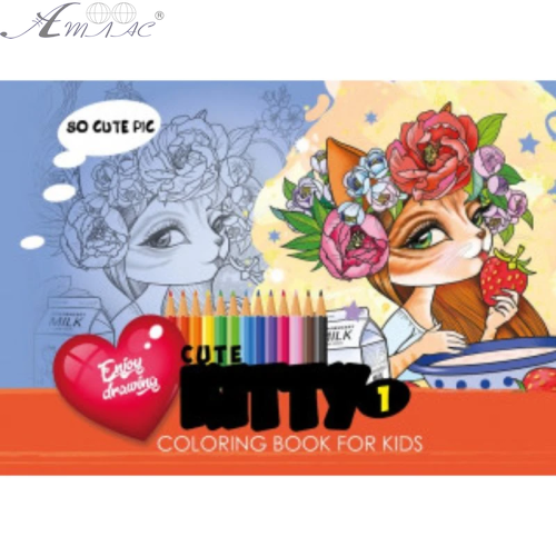 Розмальовка А4 Мілі кошеня Cute kitty 8 сторінок 22327 Розмальовка А4 Мілі кошеня Cute kitty 8 сторінок 22327