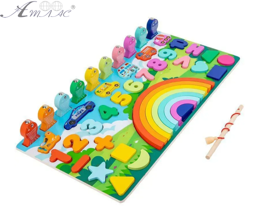 Игрушка Деревянная Веселка Учебно - игровая доска MD 1647 фото 2 Игрушка Деревянная Веселка Учебно - игровая доска MD 1647 фото 2