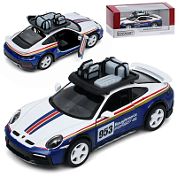 Машинка Kinsmart Porsche 911 Rally с багажом Синяя  KT5481WFВ