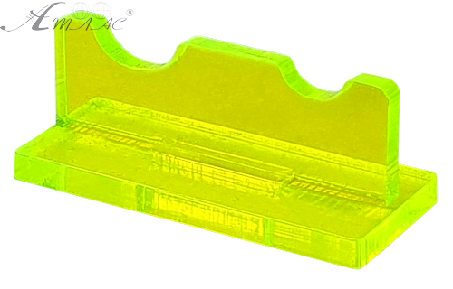 Подставка под две кисточки, желтый флуоресцентный пластик AS-0030, К-4025 Подставка под две кисточки, желтый флуоресцентный пластик AS-0030, К-4025