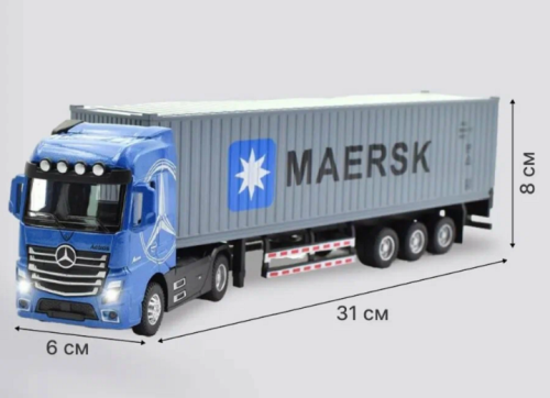 Машинка Автопром Mercedes Actros фура синяя металл инерционная 31см 7540 Машинка Автопром Mercedes Actros фура синяя металл инерционная 31см 7540