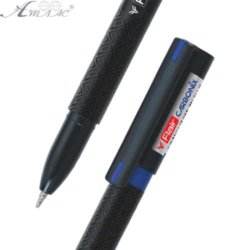 Ручка кулькова Flair Carbonix карбон Синя  1364