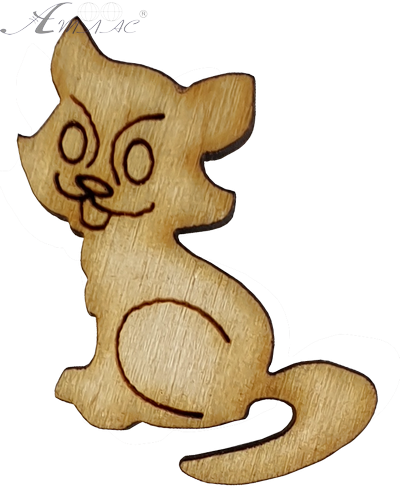 Фигурка фанерная - мини Котик хвостик вниз 3 см AS-4679, В-0133 Фигурка фанерная - мини Котик хвостик вниз 3 см AS-4679, В-0133
