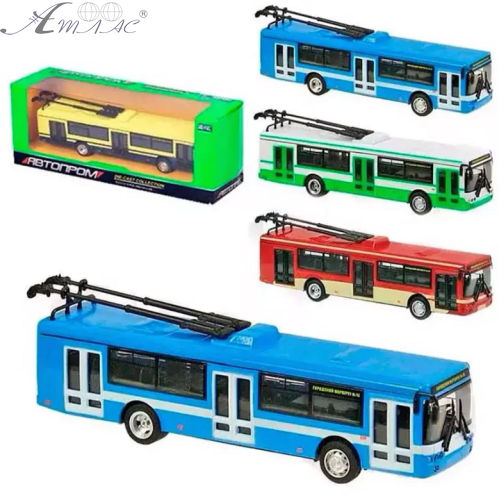 Модель Автопром Тролейбус металевий інерційний 6407 Модель Автопром Тролейбус металевий інерційний 6407