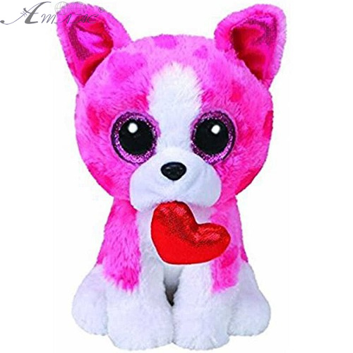 Игрушка Мягкая Собака "Romeo" розовая с сердцем 15 см 36864