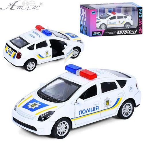 Машинка Автосвіт Полиция Toyota Prius 10см металл  3151