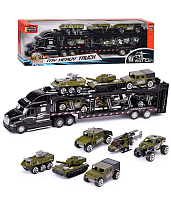 Игрушка Машинка Трейлер-Автовоз с военной техникой в коробке  2218-10G