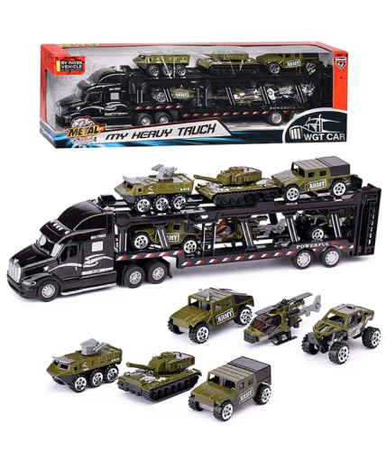 Игрушка Машинка Трейлер-Автовоз с военной техникой в коробке 2218-10G Игрушка Машинка Трейлер-Автовоз с военной техникой в коробке 2218-10G