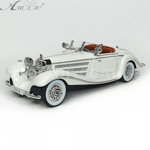 Модель колекційна Mercedes-Benz 500К W29 1936 рік срібляста 22см  1901-221А