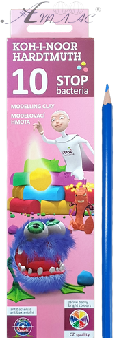 Пластилін Koh-i-Noor Stop bacteria 10 кольорів 200 гр термін до 21р  131810