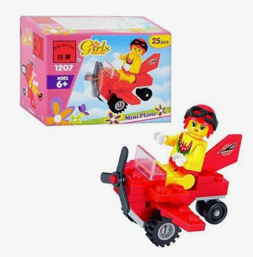 Игрушка Конструктор Brick Мини-самолёт 25 деталей 1207 Игрушка Конструктор Brick Мини-самолёт 25 деталей 1207