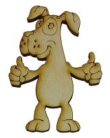 Фигурка фанерная - Песик № 13 все будет хорошо 58 х 80 мм с магнитом AS-4789, В-0325