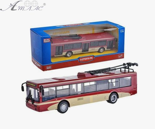 Модель Автопарк Троллейбус металл инерционный 6407С Модель Автопарк Троллейбус металл инерционный 6407С
