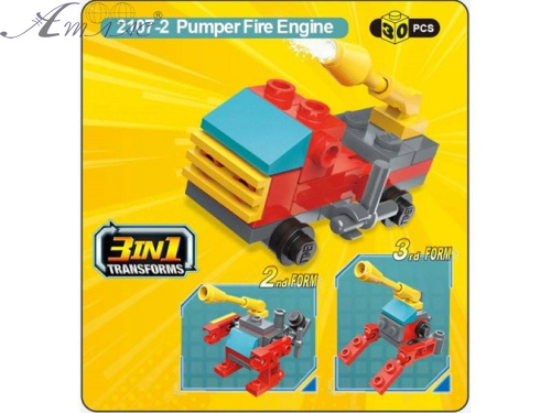 Конструктор Qman Пожарная машина 30 деталей 2107-2 Конструктор Qman Пожарная машина 30 деталей 2107-2