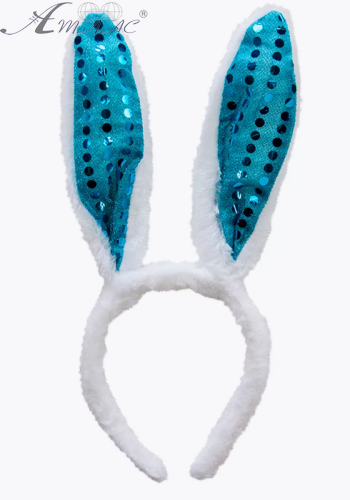 Игрушки Обруч Ушки Зайки меховые с пайетками 26см голубые 04899 Игрушки Обруч Ушки Зайки меховые с пайетками 26см голубые 04899