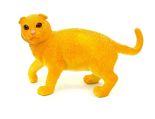 Игрушка силиконовая антистресс Кот рыжий стоит 10 см  13813