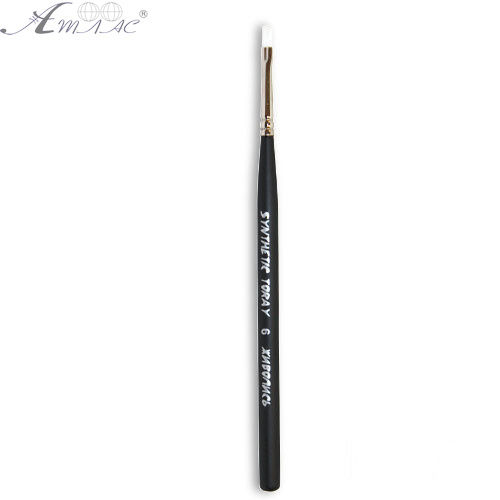 Кисть синтетическая плоская Synt.Toray № 6 черная, толстая ручка 18 см 1212 Кисть синтетическая плоская Synt.Toray № 6 черная, толстая ручка 18 см 1212