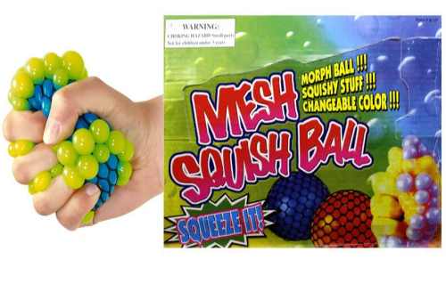 Игрушка Прикол Шарик Антистресс мозги 6см в черной сетке  8911 фото 2