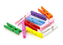 Прищепки декоративные Цветные 10 шт деревянные 3,5 см   11766