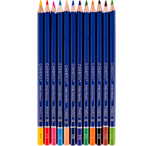 Карандаши цветные Marco Chroma  12 цветов шестигранные 8010-12CB фото 2