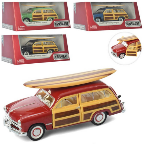 Машинка Kinsmart Ford Woody Wagon 1949 год c доской для серфа KT5402WS1 Машинка Kinsmart Ford Woody Wagon 1949 год c доской для серфа KT5402WS1