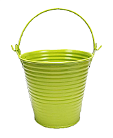 Ведерко Декоративний метал 9,5 х 9,5см Диз № 2 багато смуг Салатове  00997