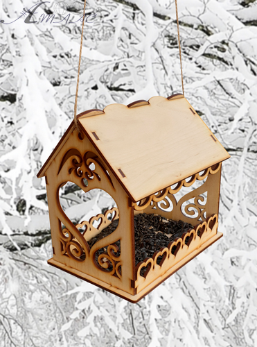 Годівничка № 4 будинок із сердечками 22 х 16 х 20.5 см AS-4276, F-0233 фото 2 Годівничка № 4 будинок із сердечками 22 х 16 х 20.5 см AS-4276, F-0233 фото 2