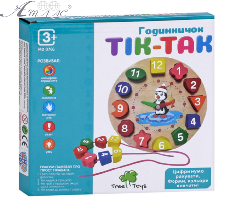 Игрушка Деревянная Рамка - сортер и шнуровка Тик-Так  MD0766 фото 2