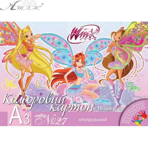 Картон кольоровий 1В набір № 27 крейдований А3 10 арк 950523 Картон кольоровий 1В набір № 27 крейдований А3 10 арк 950523