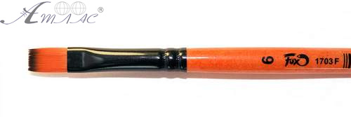 Кисть синтетика Плоская № 6 художественная 1703F 6 Кисть синтетика Плоская № 6 художественная 1703F 6