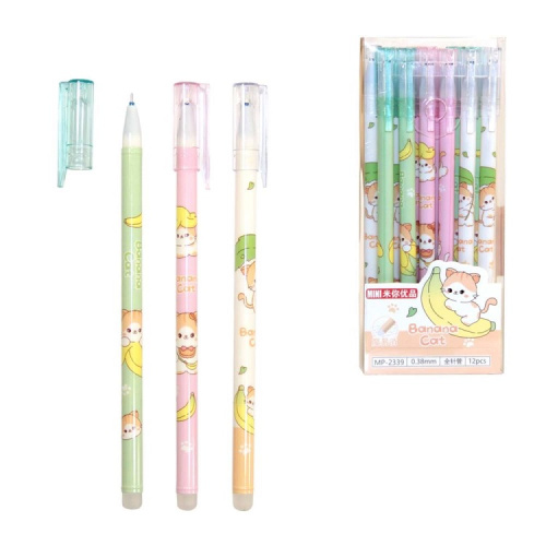 Ручка  Пиши-Стирай Banana cat 0,38 мм Синяя   MP-2339