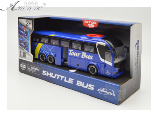 Игрушка Автобус Tour Bus Синий двери открываются+свет+звук 28 см WY1107A фото 2 Игрушка Автобус Tour Bus Синий двери открываются+свет+звук 28 см WY1107A фото 2