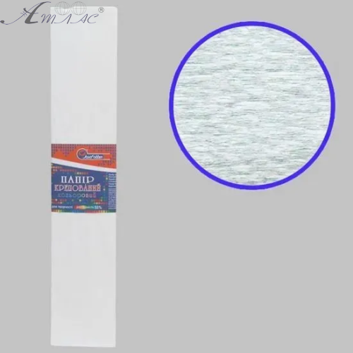 Папір гофрований Білий 50х200см 55% ціна за 10шт  KR55-8020