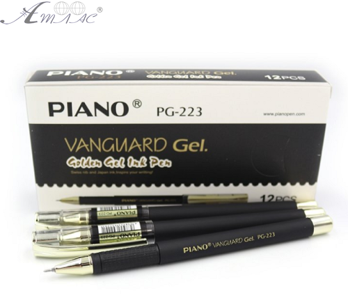 Ручка гелева Piano Vanguard 0,5 мм чорна Soft-touch  РG-223