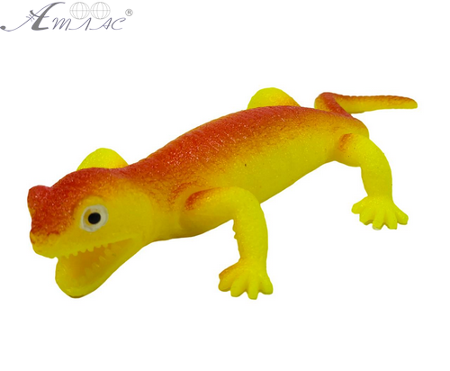 Іграшка Силіконова тягнучка Ящірка жовта 15см 08546