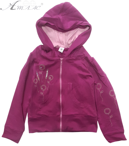 Кофта х/б для дівчинки футер р.128,134-68 на змійці з капюшоном 12915 Кофта х/б для дівчинки футер р.128,134-68 на змійці з капюшоном 12915