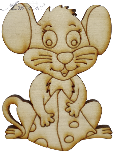 Фигурка фанерная - Мышонок № 3 с сыром пирамидкой 53 х 70 мм с магнитом AS-4827, В-0385 Фигурка фанерная - Мышонок № 3 с сыром пирамидкой 53 х 70 мм с магнитом AS-4827, В-0385