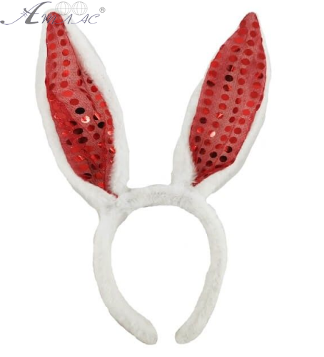 Игрушки Обруч Ушки Зайки меховые с пайетками 26см красные 00224 Игрушки Обруч Ушки Зайки меховые с пайетками 26см красные 00224