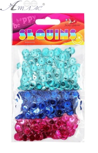 Паєтки Круглі 10 мм 3в1 кольорові 15 грам 160390