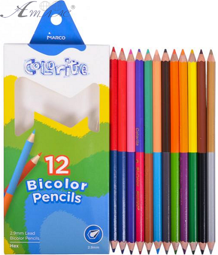 Карандаши цветные двухсторонние Marco Bicolor Pen 24 цвета 12 шт 1110-12СВ Карандаши цветные двухсторонние Marco Bicolor Pen 24 цвета 12 шт 1110-12СВ