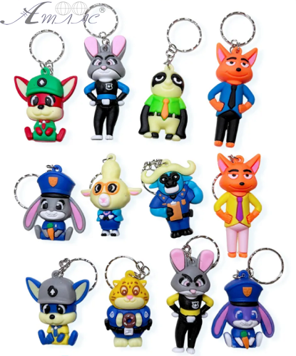 Брелок Зверополис микс резиновый 5- 6 см  25-2-886