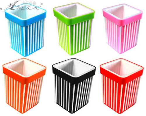 Склянка для ручок подвійний квадратний 8*8*10см пластик  03766