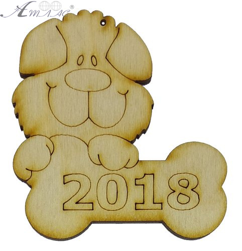 Фигурка фанерная - Песик № 7 с косточкой 2018 65 х 69 мм с магнитом AS-4783, В-0310 Фигурка фанерная - Песик № 7 с косточкой 2018 65 х 69 мм с магнитом AS-4783, В-0310
