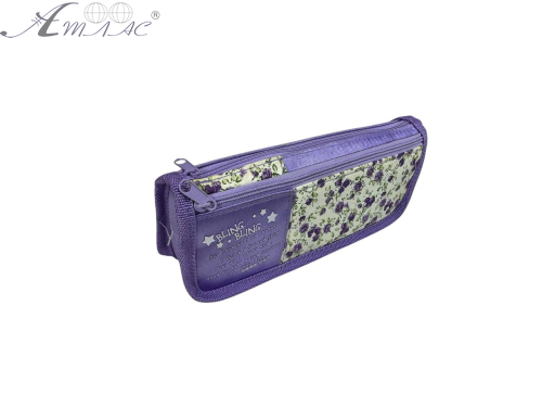 Пенал школьный косметичка 2 отделения в цветочках J-8261 фото 2 Пенал школьный косметичка 2 отделения в цветочках J-8261 фото 2