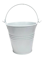 Відерко Декоративний метал 9,5 х 9,5см Диз № 3 три смуги Біле  07832