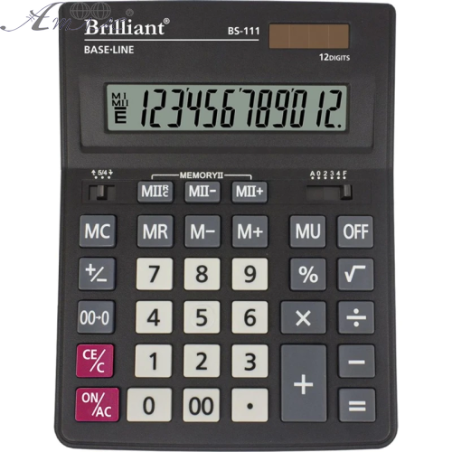 Калькулятор Brilliant BS-111 настільний 12розрядів 204х155мм Калькулятор Brilliant BS-111 настільний 12розрядів 204х155мм