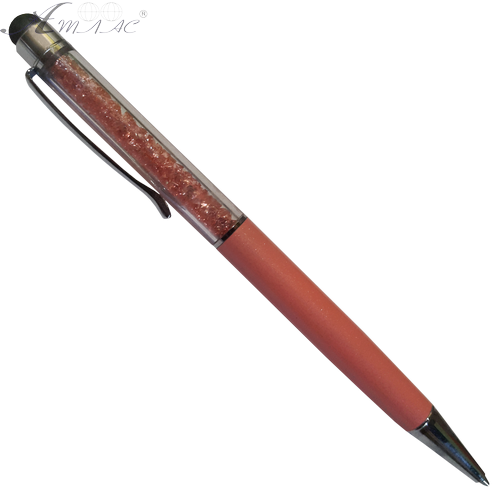 Ручка кулькова зі стразами всередині, рожева 05762 Ручка кулькова зі стразами всередині, рожева 05762